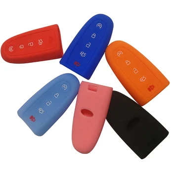 

Silicone Smart Car Key Cover Cap For Ford Explorer Edge Escape Taurus Flex 2011 2012 2013 2014 2015 Keychain Car Case For Keys