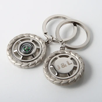 

Personalized Wheel Shape Zinc Alloy Compass/Keychains