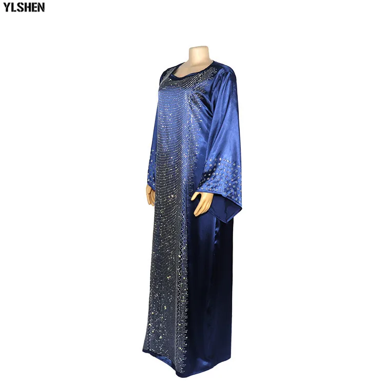Plus Size African Dresses Abayas for Women Dashiki Diamond African Clothes Caftan Abaya Dubai Robe Evening Long Muslim Dress 17