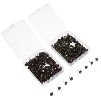 

200Pcs 11*17mm Zinc Alloy Furniture Decor Upholstery Nails Jewelry Wood Case Sofa Tack Stud Pushpin Doornail with Storage Box