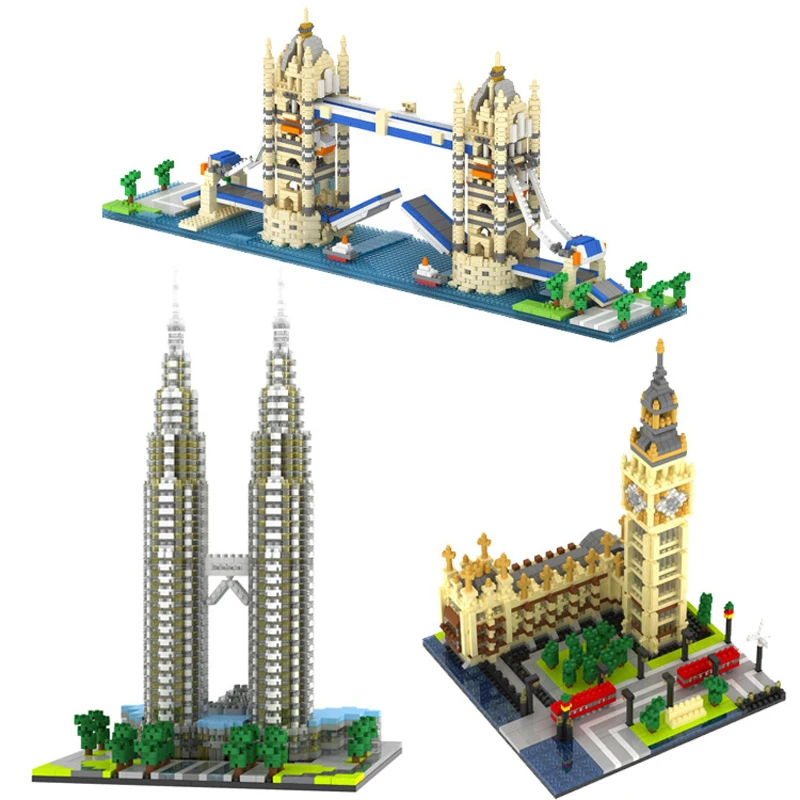 de diamantes miniblocos arquitetura modelo cidade brinquedos de construção