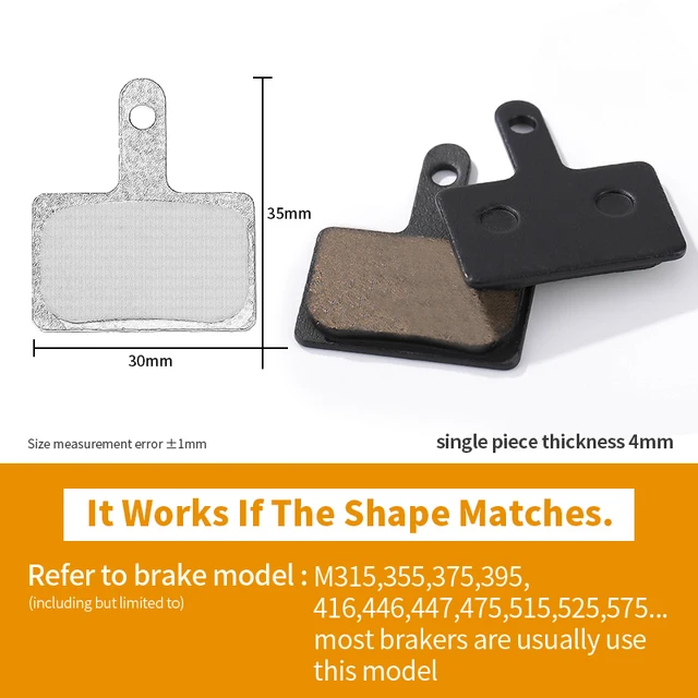 1 Pair of Resin Bicycle Brake Pads are Used For Shimano SRAM AVID HAYES and Other Disc Brakes 811