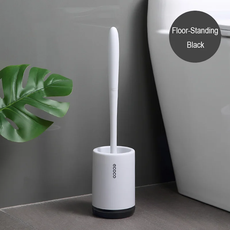 Floor-Standing Black Силиконовый держатель для туалетной щетки TPR, держатель для туалетной щетки, набор аксессуаров для ванной комнаты, чистящие инструменты, держатель с силиконовой щеткой - Цвет: Floor-Standing Black