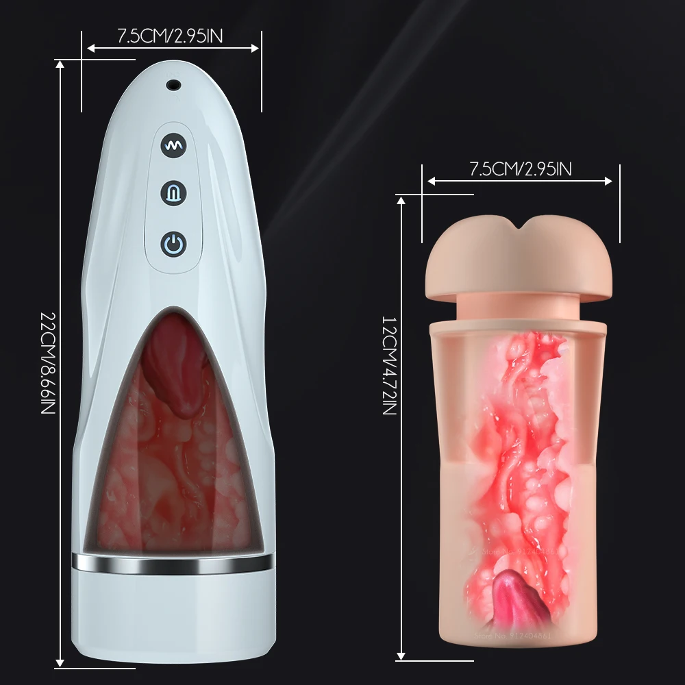 Male Automatic Tongue Licking Masturbation Cup 3D Real Vagina Texture Pussy Pocket 10 Vibration Modes Sex Machine Toys for Men 5
