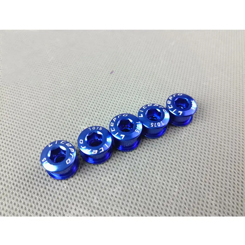 5PCS-Blue-8.5mm Litepro болты для велосипедных цепных колец одинарные/двойные/трехскоростные дисковые винты для цепных колес подходят для велосипедных кривошипов и цепных колец 5 шт. в партии - Цвет: 5PCS-Blue-8.5mm
