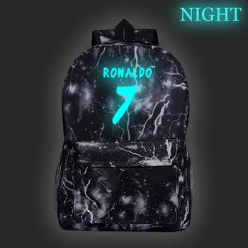 

hot sale Cristiano Ronaldo CR7 Luminous School Backpack Night glow Laptop Backpack men women Boys Girls Daily bags for kids teen
