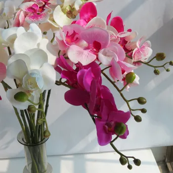 

Butterfly Orchid Top Grade Single Bottle Imitated Silk Fabric Cloth Orchid Placed Decoration Artificial Flower Silk Flower Artif