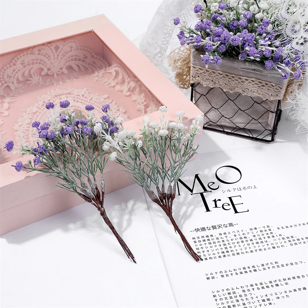 6PCSArtificialFlowersMiniBouquetForHomeDecorPlasticPlants