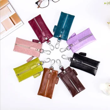 

PU Leather Key Wallets Zipper Key Purse Unisex Car Key Holders Buckle Key Case Housekeeper Holder