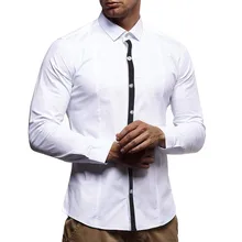 Мужские рубашки с длинным рукавом camisa masculina, приталенные мужские рубашки d90821
