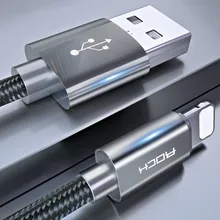 ROCK 1M câble pour iPhone 3.1A chargeur rapide éclairage USB câbles de charge pour iPhone XR 11X8 7 6 Pro Max Plus chargeur rapide iPad(China)