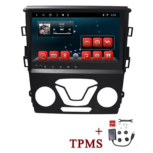 with External TPMS YAZH автомобильный dvd-плеер на основе Android для Ford Mondeo Fusion 2013 gps навигация 1 Din автомагнитола мультимедиа wifi стерео головное устройство TPMS - Цвет: with External TPMS