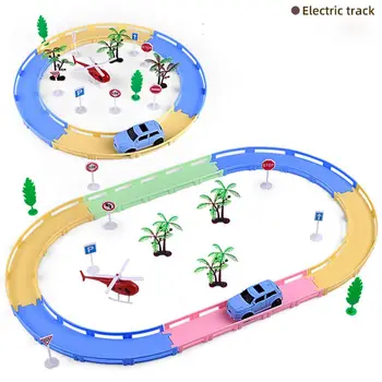 

21pcs Warm Color Track Car Racing Car For Boy Toy Vehicles Electric Car