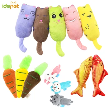 

Pet Cat Toy Plush Bite Pet Toys Catnip Cat Cite Vocal Creative Canvas Simulation Radish Fish Animals Toy Chew Squeak Toy 30