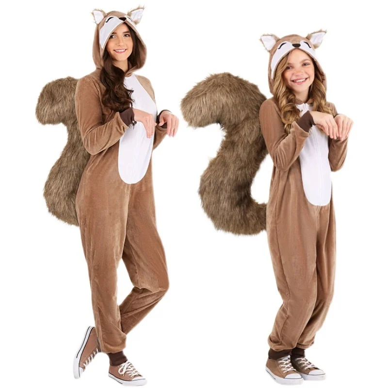 Adult Animal Good Quality Chipmunk Onesie Halloween Cosplay Brown