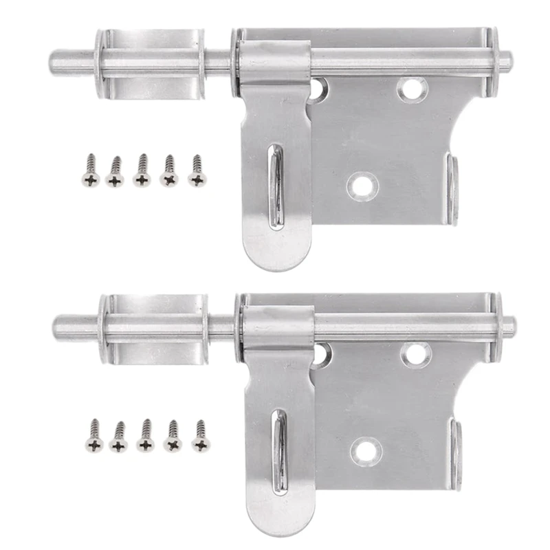 

6 Inch Stainless Steel Security Barrel Latch Hasp with Padlock Hole for Fence Interior Door Brushed Finish