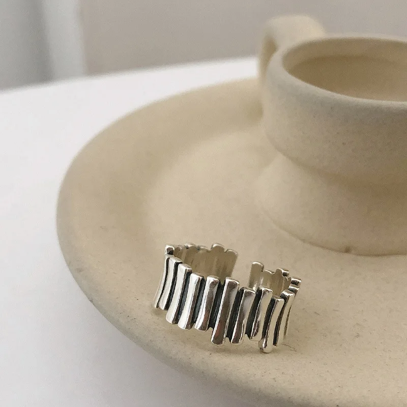 Silver Color Ring silver rings silver ring Man Woman Creative Personality Irregular Splicing Trendy Geometric Simple Fashion Temperament Gifts