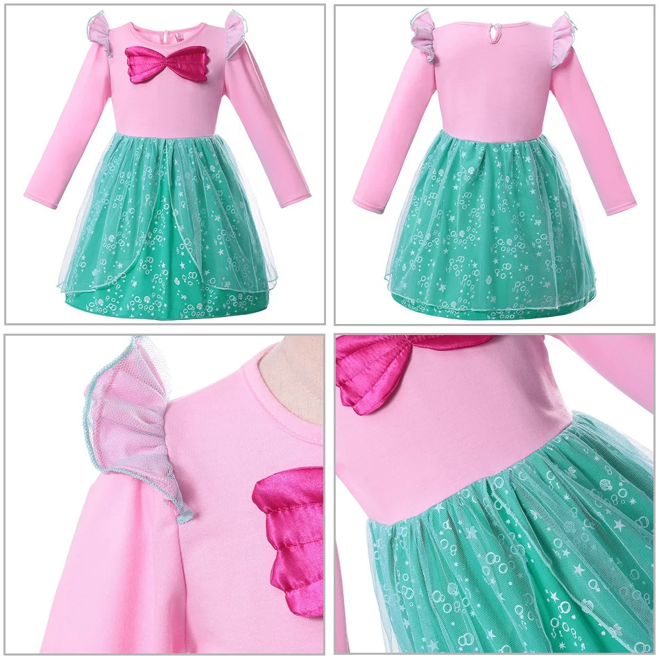 MUABABY Girls Halloween Fancy Princess Costume Summer Toy Story Snow White Jasmine Rapunzel Minnie Ariel Party Dress Up Clothes