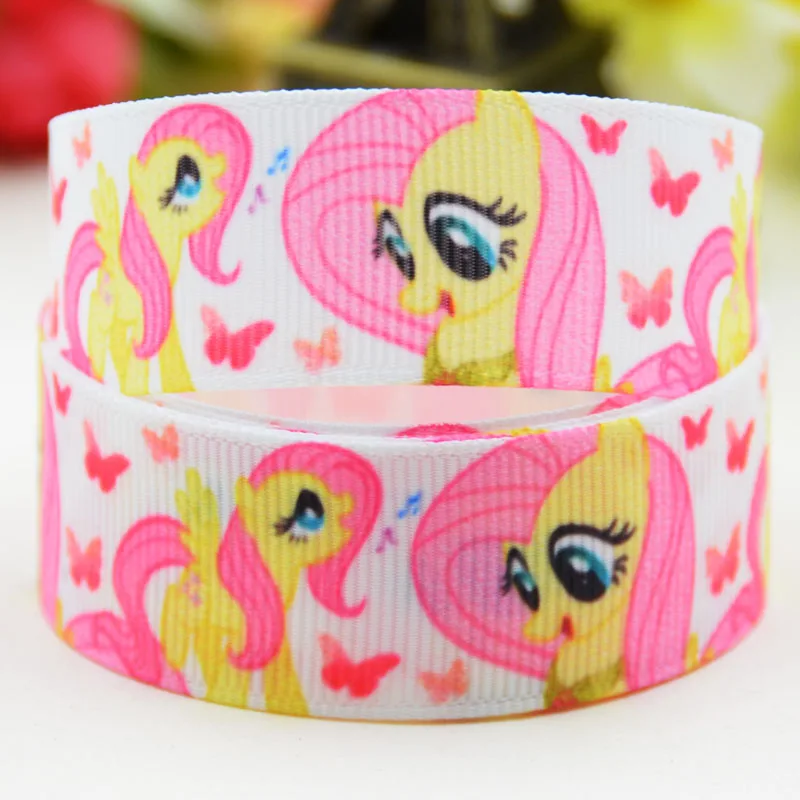 X 01822 7/"(22 мм) Ruban My Little Pony вечерние атласные ленты с принтом героев мультфильмов, 10 ярдов - Цвет: X 01822