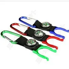 Алюминиевый сплав shui ping kou, с компасом d-образная бутылка для воды бутылка для напитков висячая Пряжка заполненный компас