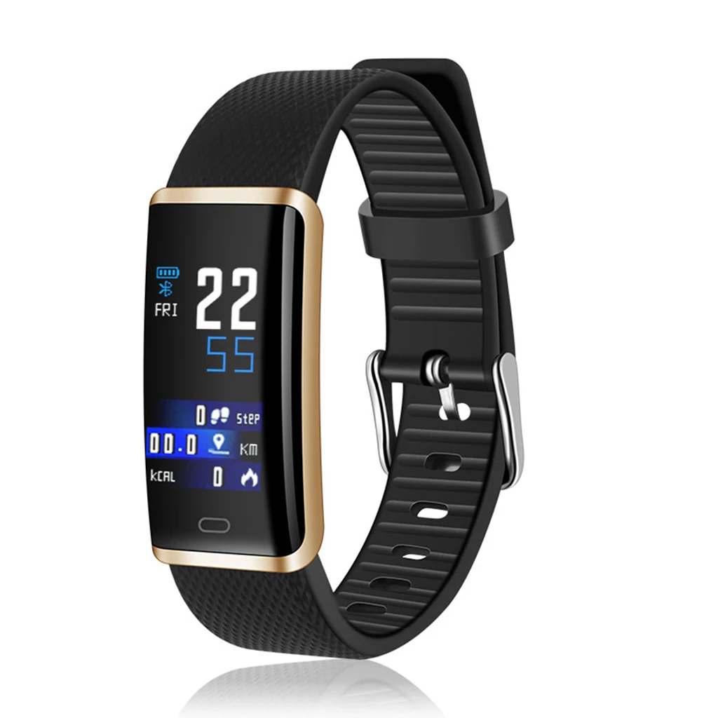 Фитнес-трекер Smartwatch Водонепроницаемая умная повязка для фитнеса с счетчик шагов и калорий шагомер часы - Цвет: Golden as described