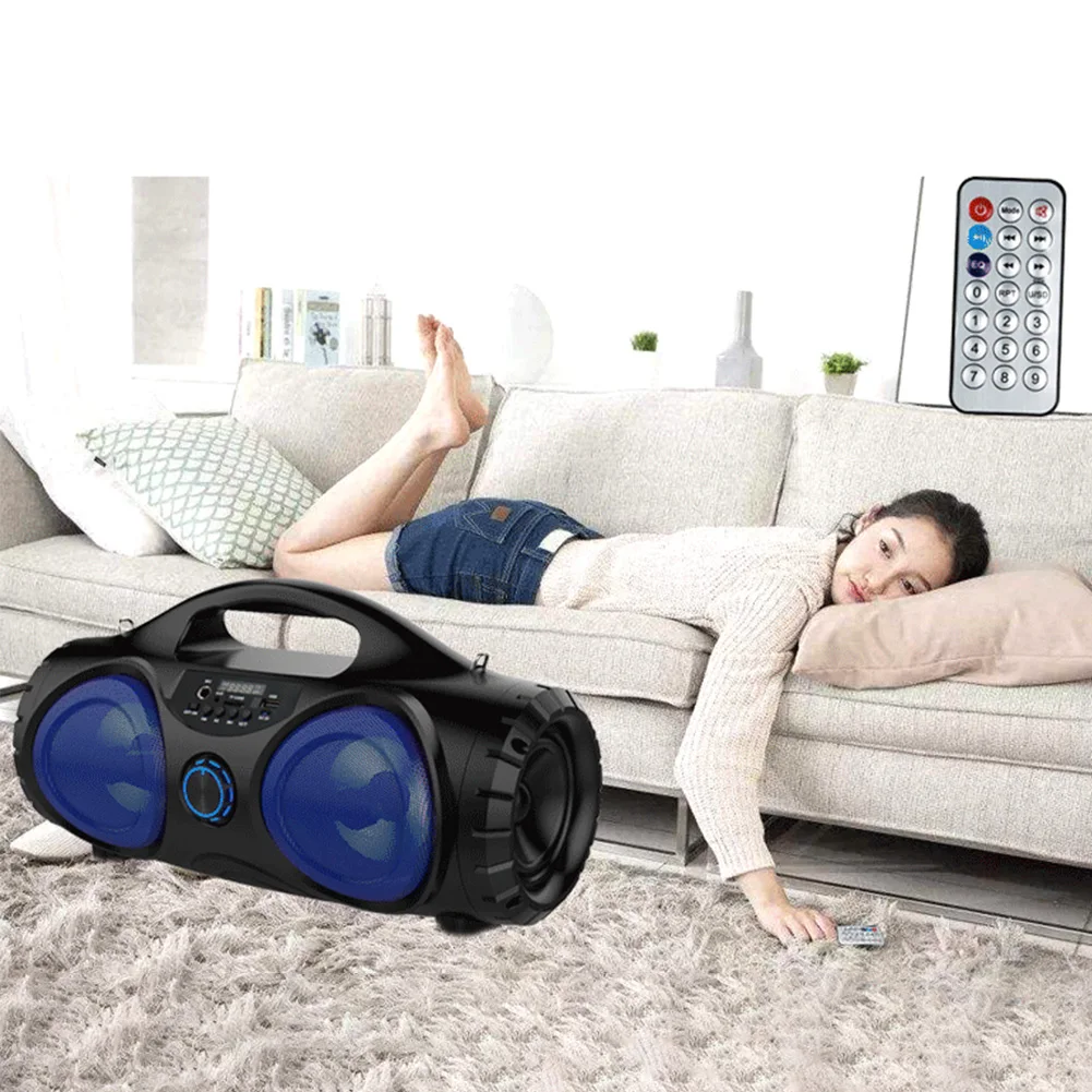 

Wireless With Handle Electronic Bluetooth Speaker 3D Stereo Compact Music Player Portable USB Charging Outdoor ABS 10W FM Radio
