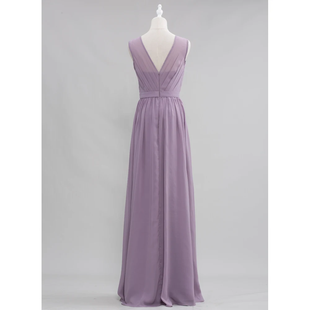 Настоящее изображение, лавандовое серое длинное платье подружки невесты, фиолетовое шифоновое свадебное платье трапециевидной формы для
