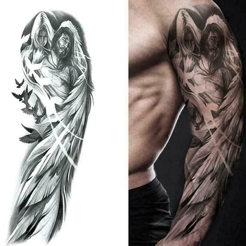 

Couple Arm Jesus Lion Tiger Tattoo Waterproof Temporary Tattoo Sticker Fake Tattoo Body Animal Totem Tattoo