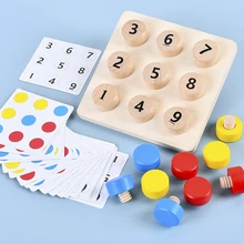 Jeu de Table Montessori en bois, serrer les vis, jeu de correspondance des nombres de couleurs, Puzzle de Cognition, jouet éducatif, cadeaux