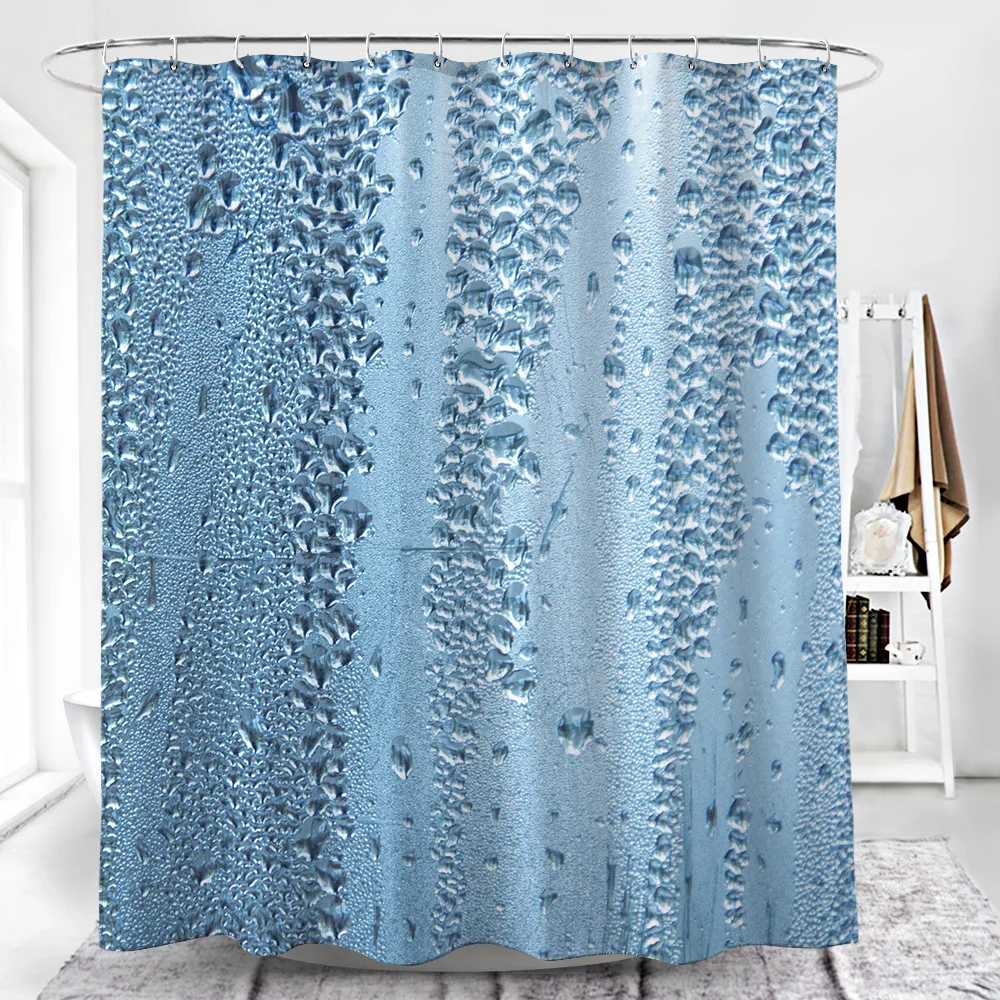 

Water Droplet Bathroom Shower Curtain EBay Amazon Supply of Goods 3D Digital Printing Toilet Partition Manufacturers Direct Sell