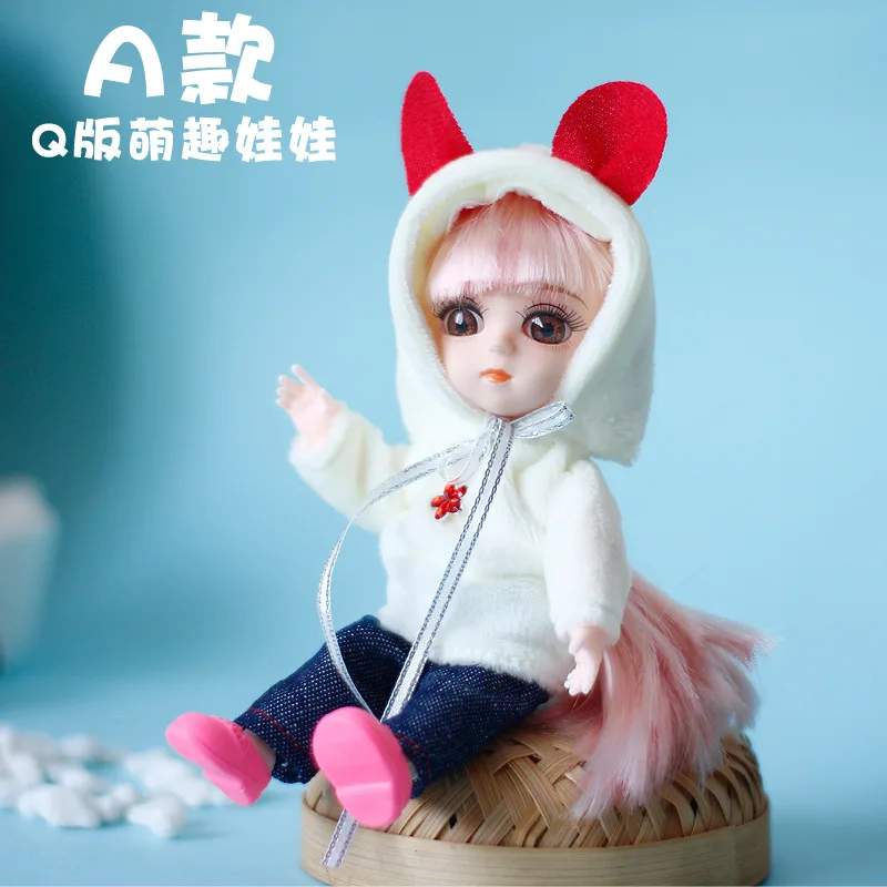 Новинка, 16 см, Bjd кукла, 13 шарниров, для девочек, детское мини тело с 3D глазами, голова, 1/8, куклы с одеждой, детские игрушки, аксессуары