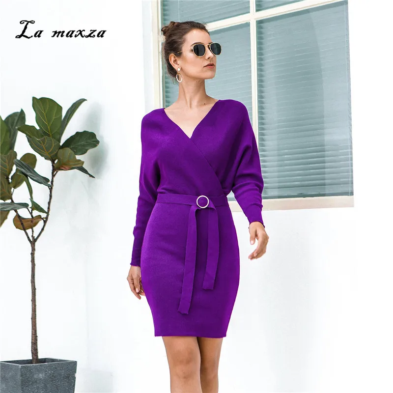 purple sweater dress plus size