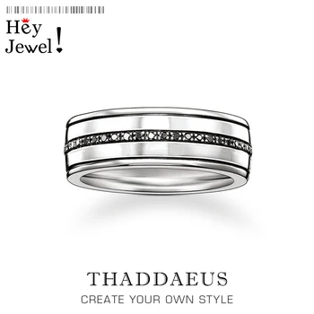 

Band Ring Black Line,Europe Style Soul Jewelry Good Jewerly For Men & Women,2020 Spring Gift In 925 Sterling Silver
