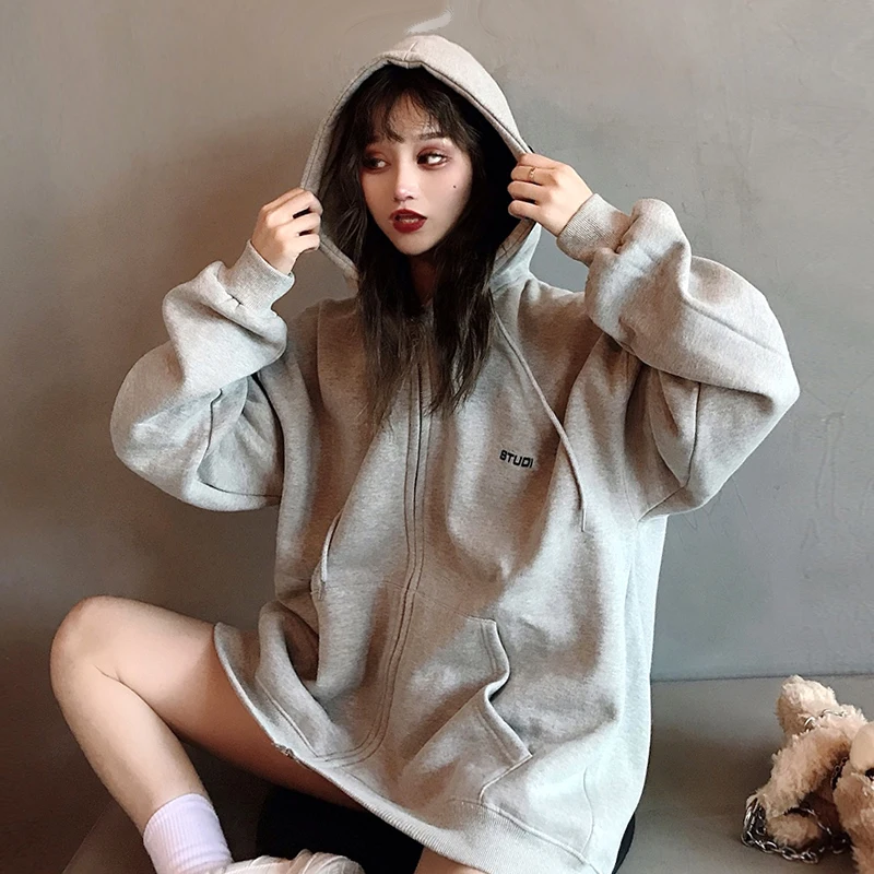 Новое поступление Женская толстовка настоящая осенняя и зимняя 2019 винтажная