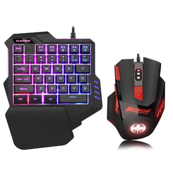 

RGB One Hand Mechanical Gaming Keyboard Backlit Mouse USB Wired Rainbow keypad Gamer Mouse Keyboard Set for Laptop PC Computer