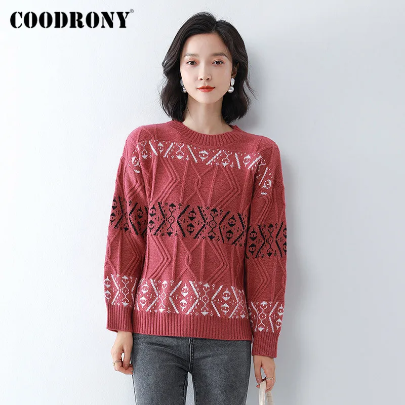 COODRONY Brand 2020 New Elegant Style Slim Pullover Sweaters Female Autumn Winter Streetwear Criss Cross Jumpers Women W1162