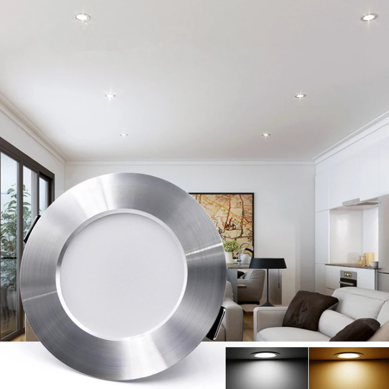 

LED Downlight 220V AC Round Recessed LED Ceiling Lamp Indoor 5W 9W 12W Aluminum Spot Light Warm White Cold White High Bright