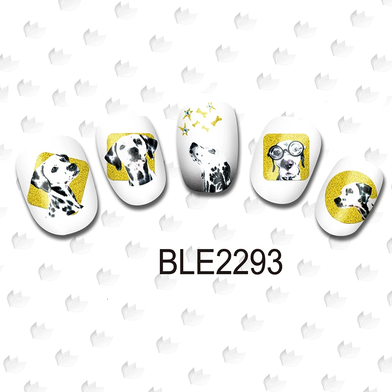 Preise 1 blatt Nette Hund Nagel Aufkleber Kunst Wasser Transfer Aufkleber Wasser Abziehbilder Nagel Tipps Decals DIY Maniküre Nagel Nägel Kunst tattoos