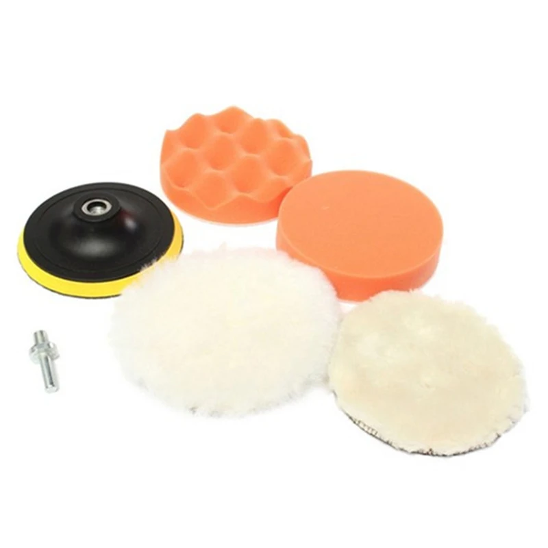 Durável Milímetros Polegada M10 Encerar Carro Esponja Buffer Lustrando Polimento Pad Polidor Ferramenta Grupo 3000rmp Velocidade 9pcs 125 5 10 Esponja p/ encerar