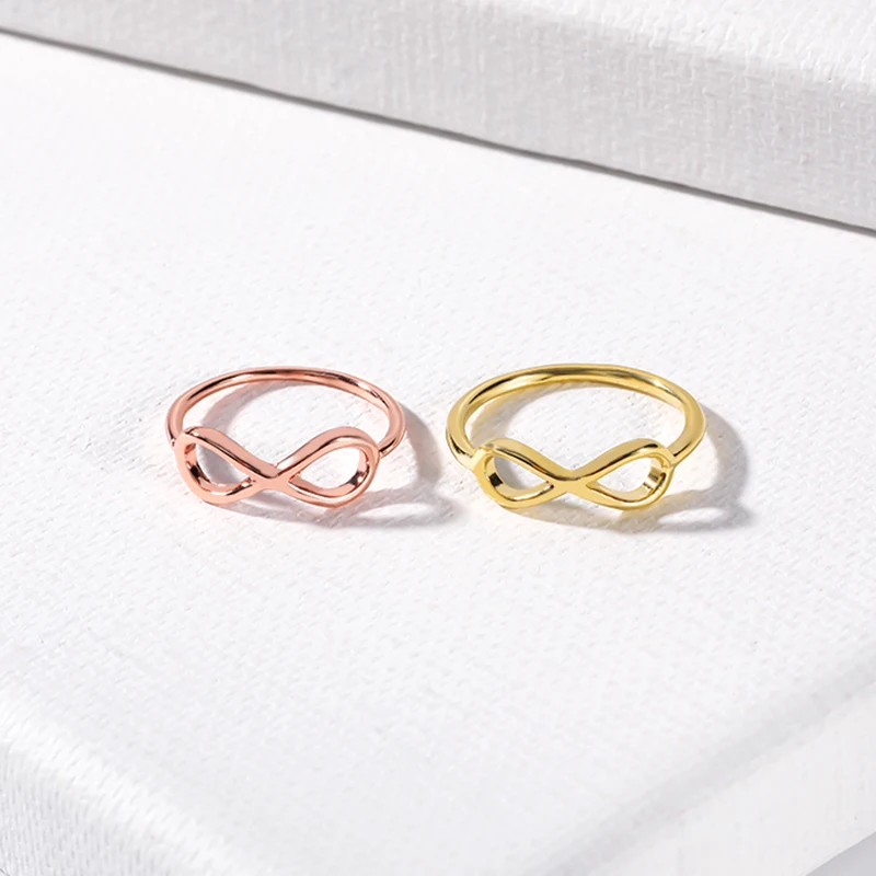 Infinity Symbol Rings For Women Men Rose Gold Silver Engagement Wedding Party Male Female Knuckle Ring Fashion Finger Jewelry