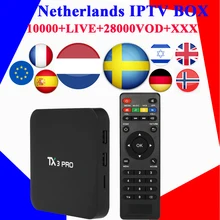 Тюнер для просмотра телеканалов Нидерландов подписка+ tx3 pro android tv box 1G/8G& 2G/16G Швеция Норвегия Испании Франции голландская Польша Великобритания приставка m3u