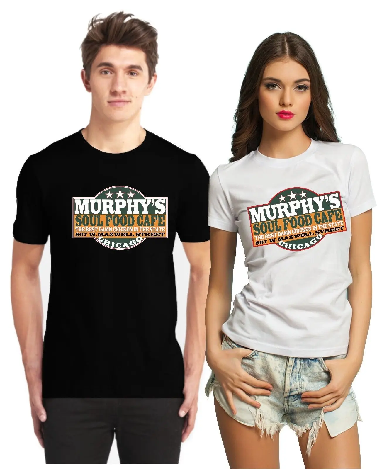 MURPHY's SOUL FOOD CAFE T SHIRT Matt Guitar Murphy and Blue Lou Back In the Band |