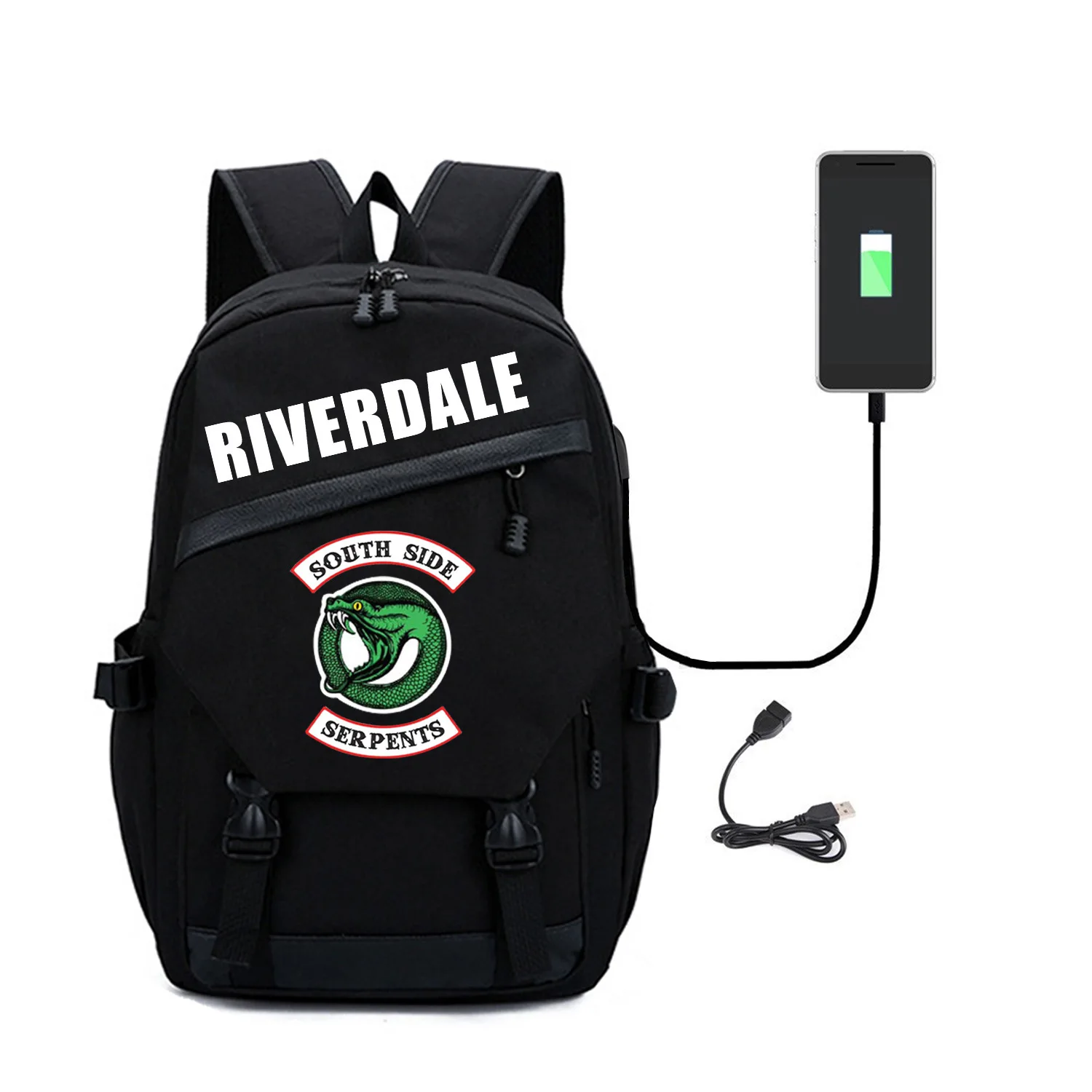 

Backpack Canvas Backpack Men And Women Teenager Riverdale South Side Serpents Series School Bag