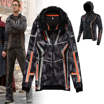 

Movie The Avengers 3 Iron Man Winter Jacket Tony Same Style Cosplay Costumes Camouflage Star Love Top Fancy Coat Uniform