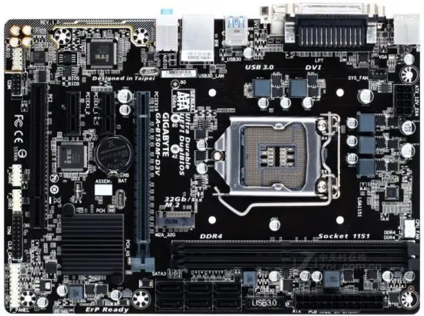 Gigabyte GA-B150M-D3V рабочего Материнская плата B150M-D3V DDR4 LGA 1151 32G SATA3 USB2.0 USB3.0 VGA, HDMI, DVI M.2 используется доска