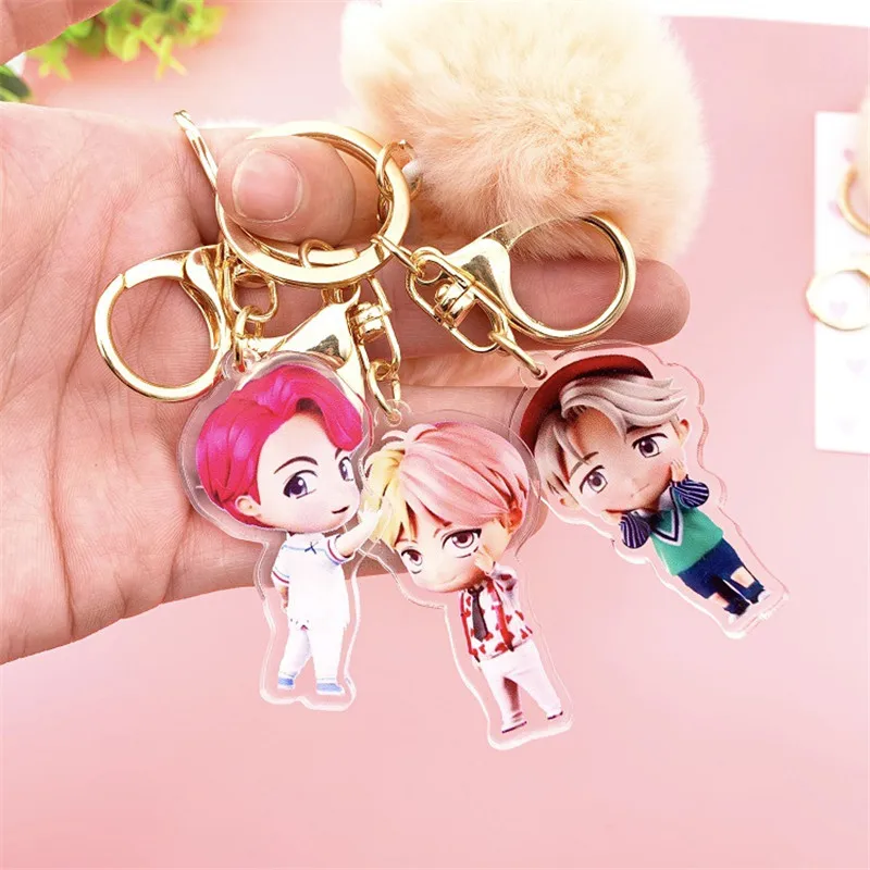 Kpop Bangtan брелок для мальчиков Kawaii плюшевый мячик-подвеска брелок мультфильм Jung Kook JIMIN bangtan мальчики косплей реквизит кольца