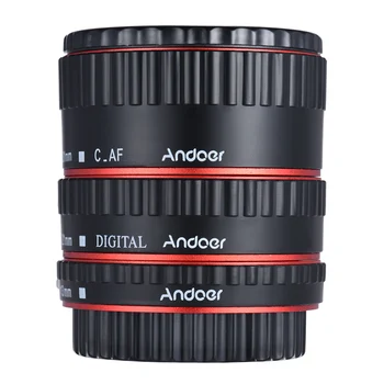 

Andoer Red Blue Silver Gold Metal TTL Auto Focus AF Macro Extension Tube Ring for Canon EOS EF EF-S 60D 7D 5D II 550D