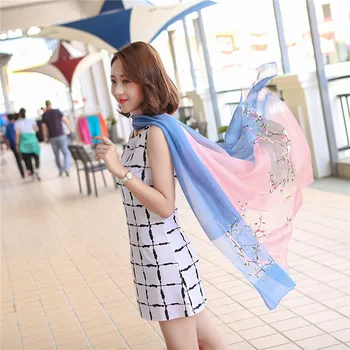 

J1133 2019New silk scarf with super texture, silk fabrics with soft texture, strong sag, and flower design at will