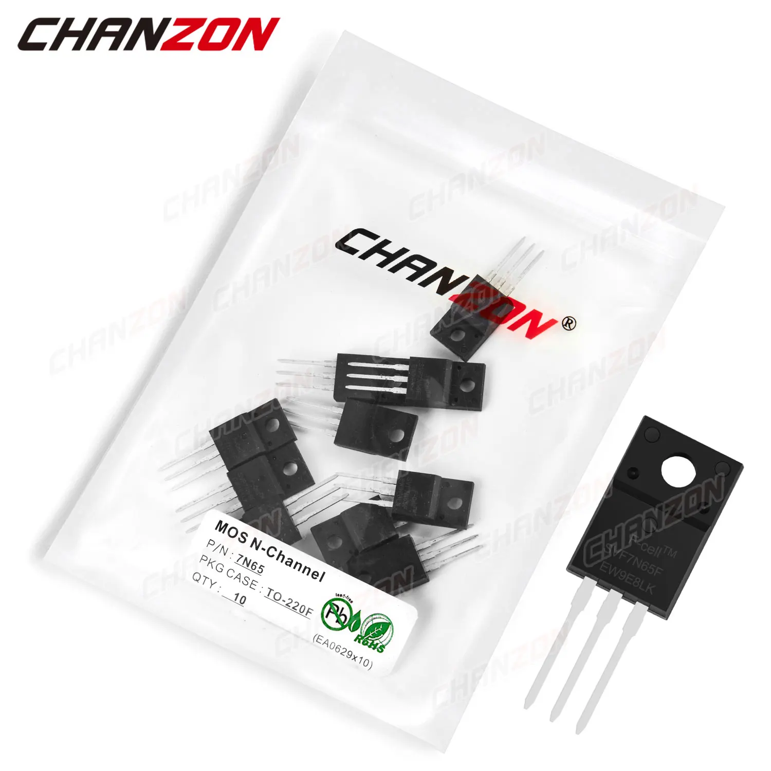 TO-220F N-채널 Mosfet 바이폴라 접합 트랜지스터 BJT SIC Mos Fets 트라이오드 튜브, DIY 집적 회로, 7N65, 7A, 650V, 10 개 