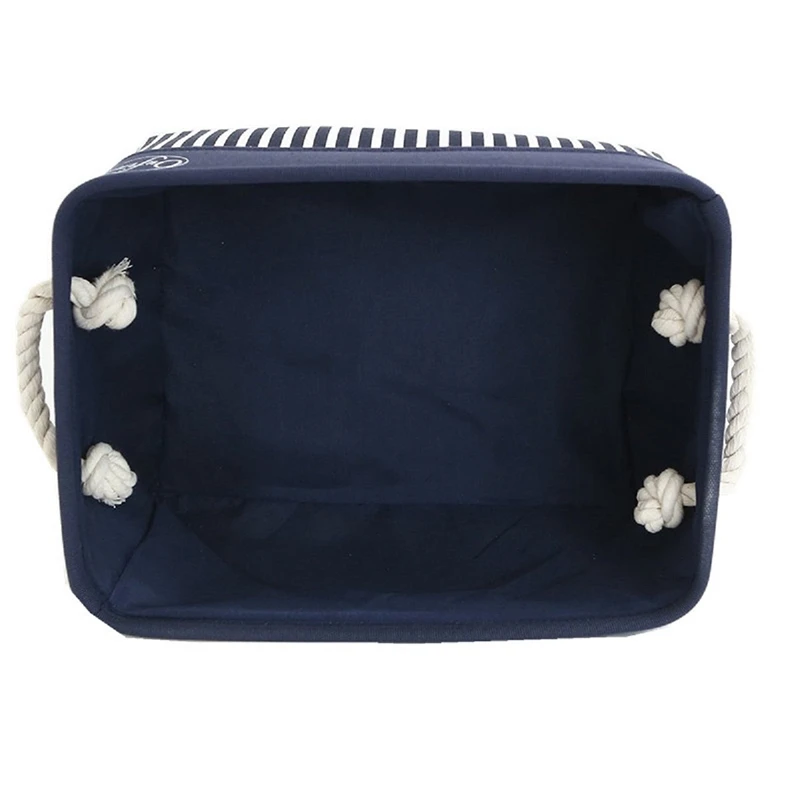 Fabric Nautical Basket for Storage,Collapsible Canvas Storage Bins Containers Organizing Basket for Gifts Empty,Shelves, Closet